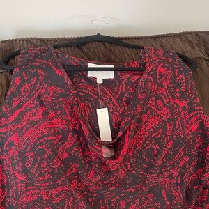 Red and Black Patterned Dress